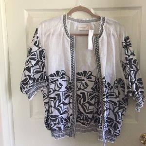 Open embroidery shirt